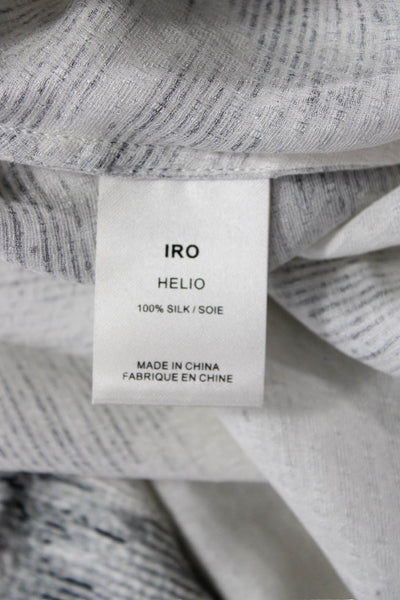 IRO Women Silk White Long Sleeve Crew Neck Blouse Size 38