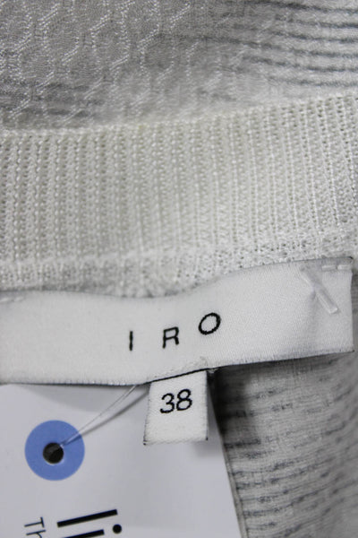 IRO Women Silk White Long Sleeve Crew Neck Blouse Size 38