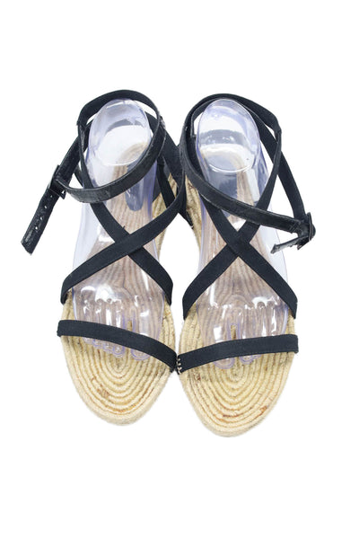 Tibi Womens Strappy Espadrille Sandals Black Size 39 9