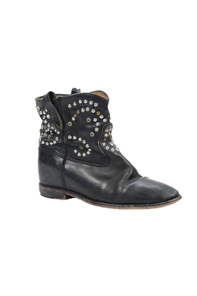 Isabel Marant Womens Leather Studded Ankle Boots Black Size 40 10