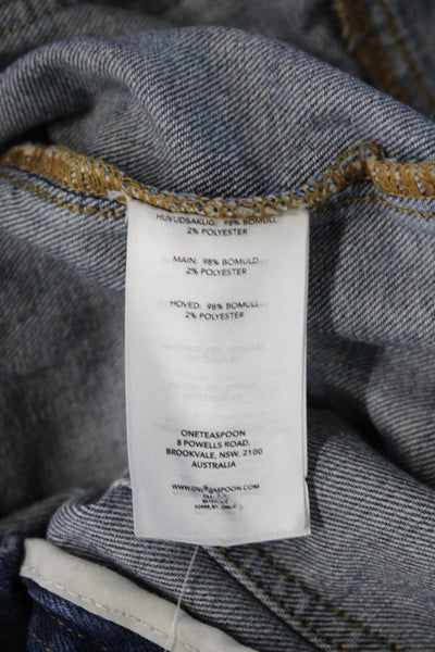 One Teaspoon Unisex Wide-Leg Dark Blue High Rise Jeans Size 24