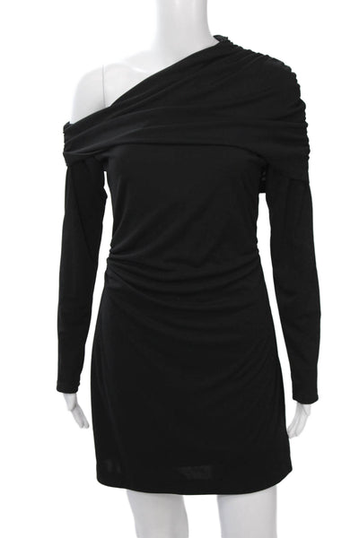 Zara Womens Bodycon Mini Dress Black Long Sleeve Polyester Size M