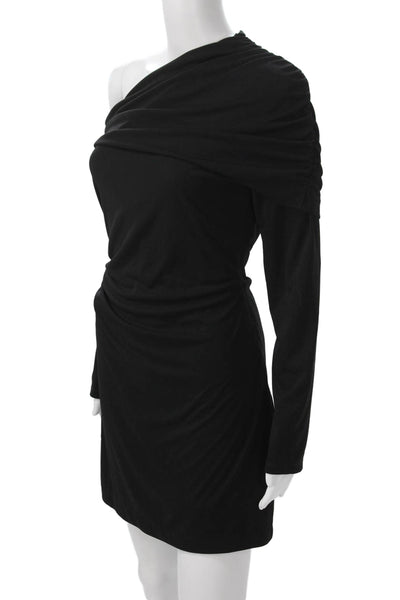 Zara Womens Bodycon Mini Dress Black Long Sleeve Polyester Size M