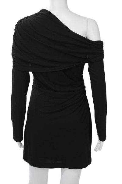 Zara Womens Bodycon Mini Dress Black Long Sleeve Polyester Size M