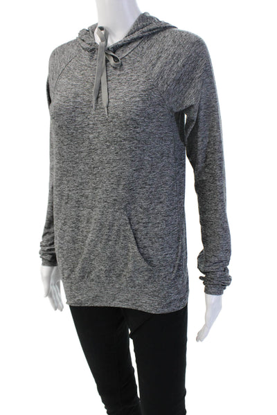 Outdoor Voices Women Pullover Hoodie Dark Gray Drawstring Size S