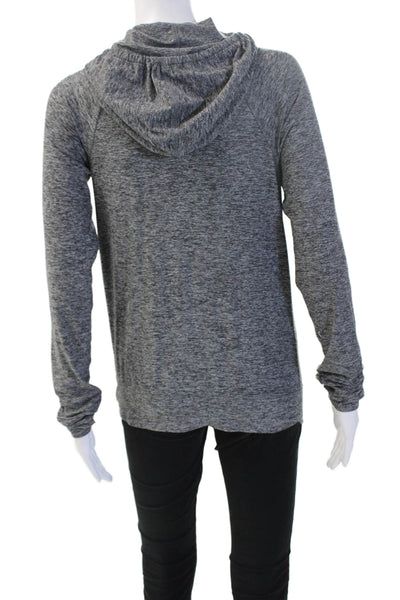 Outdoor Voices Women Pullover Hoodie Dark Gray Drawstring Size S