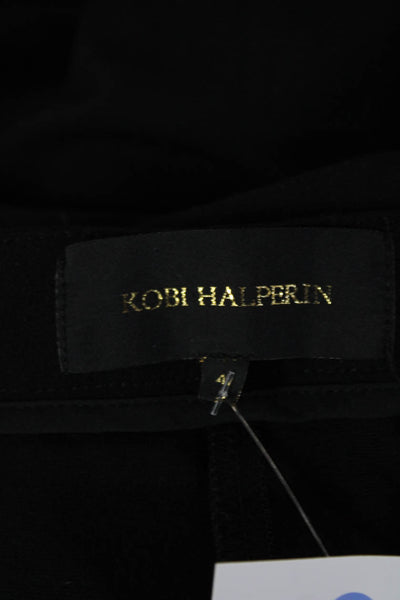 Kobi Halperin Womens Ankle Cropped Dress Pants Black Hook & Eye Size 4