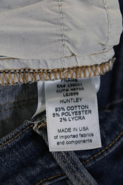 Frame Womens Skinny Ankle Jeans Dark Blue High Rise Button 30in Inseam Size 29