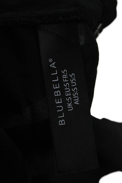 Blue Bella Womens Solid Lace Trim Belted Short Robe Black Size S