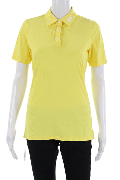 PXG Womens Yellow Collared Short Sleeve Basic Polo Size XS