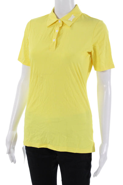 PXG Womens Yellow Collared Short Sleeve Basic Polo Size XS