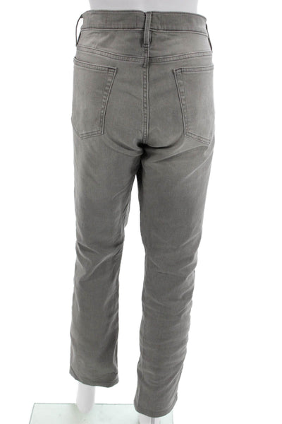 Frame Mens Straight Cropped Gray Jeans Size 34