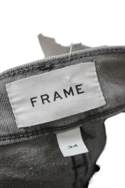 Frame Mens Straight Cropped Gray Jeans Size 34