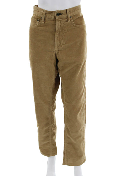 Rag & Bone Mens Cropped Khakis Brown Button Cotton Polyurethane Size 33