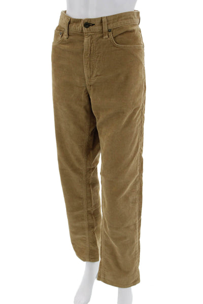 Rag & Bone Mens Cropped Khakis Brown Button Cotton Polyurethane Size 33