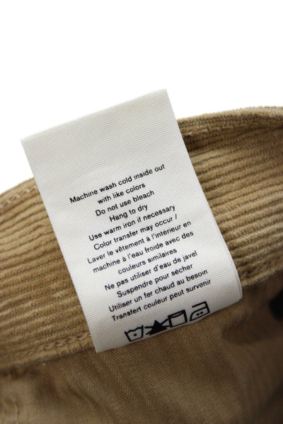 Rag & Bone Mens Cropped Khakis Brown Button Cotton Polyurethane Size 33