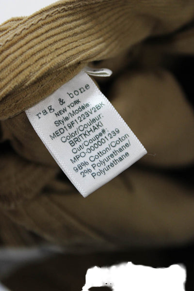 Rag & Bone Mens Cropped Khakis Brown Button Cotton Polyurethane Size 33