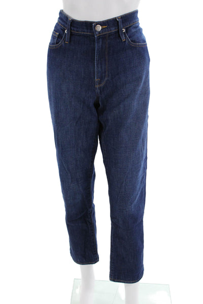 Frame Women Ankle Cropped Dark Blue Jeans Button Mid Rise Inseam 30 Size 32