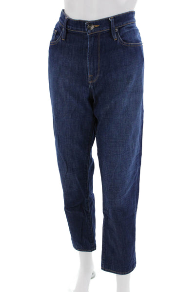 Frame Women Ankle Cropped Dark Blue Jeans Button Mid Rise Inseam 30 Size 32