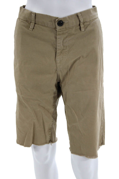 Frame Mens Chino Shorts Beige Button Cotton Elastane Size 32