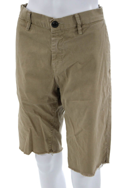 Frame Mens Chino Shorts Beige Button Cotton Elastane Size 32
