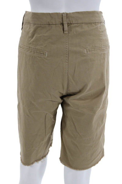 Frame Mens Chino Shorts Beige Button Cotton Elastane Size 32