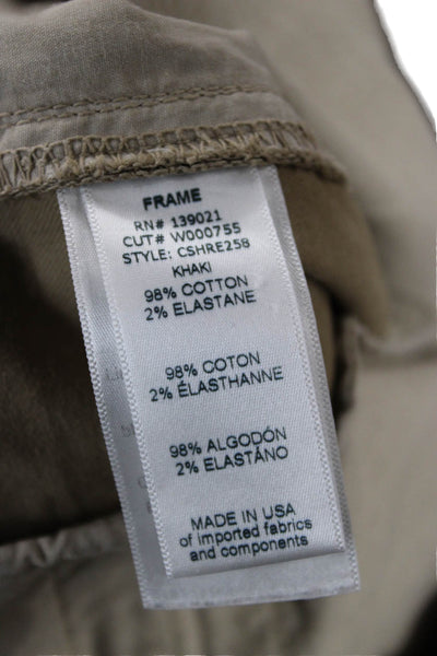 Frame Mens Chino Shorts Beige Button Cotton Elastane Size 32