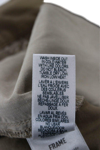 Frame Mens Chino Shorts Beige Button Cotton Elastane Size 32