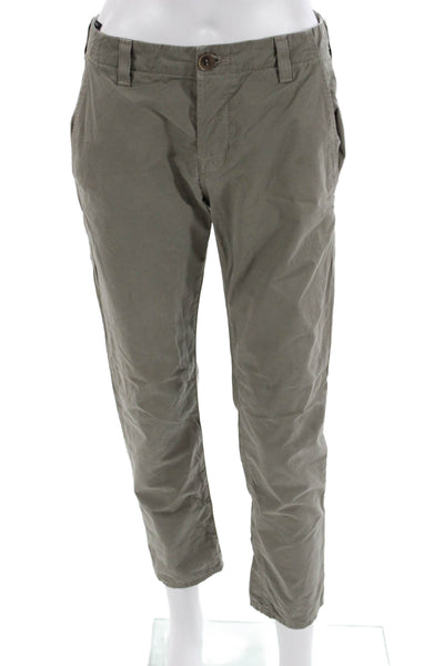 J Brand Women Ankle Cropped Chino Pants Gray Cotton Size 25