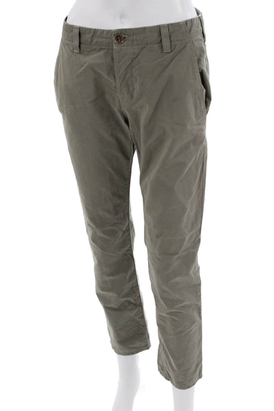 J Brand Women Ankle Cropped Chino Pants Gray Cotton Size 25