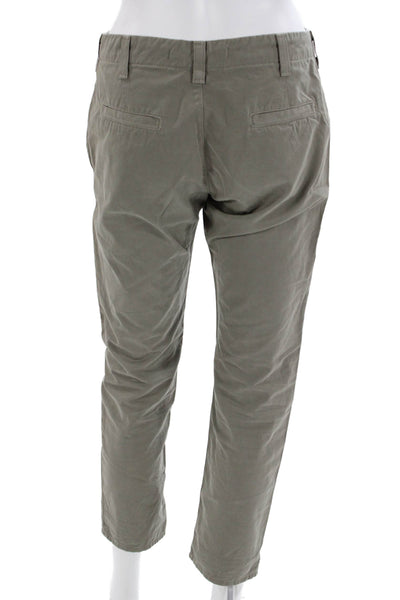 J Brand Women Ankle Cropped Chino Pants Gray Cotton Size 25