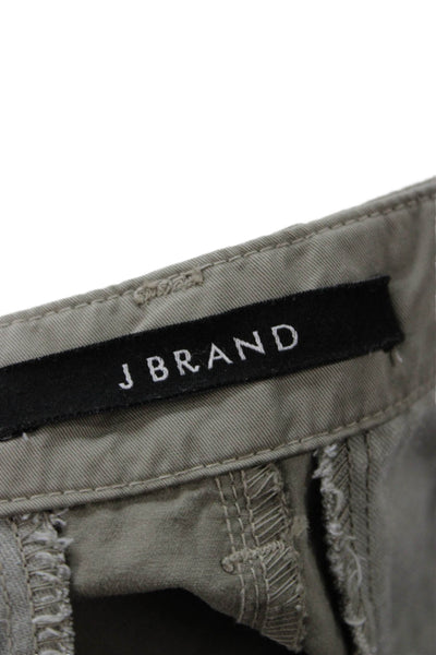 J Brand Women Ankle Cropped Chino Pants Gray Cotton Size 25