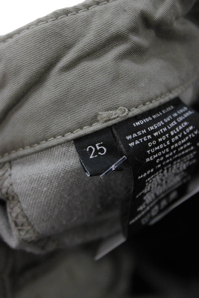 J Brand Women Ankle Cropped Chino Pants Gray Cotton Size 25