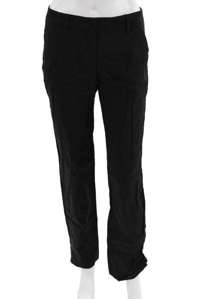 Theory Women Dress Pants Black Linen Blend Size 2