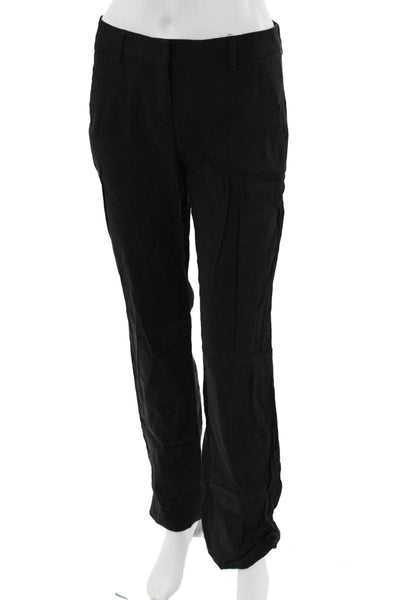 Theory Women Dress Pants Black Linen Blend Size 2