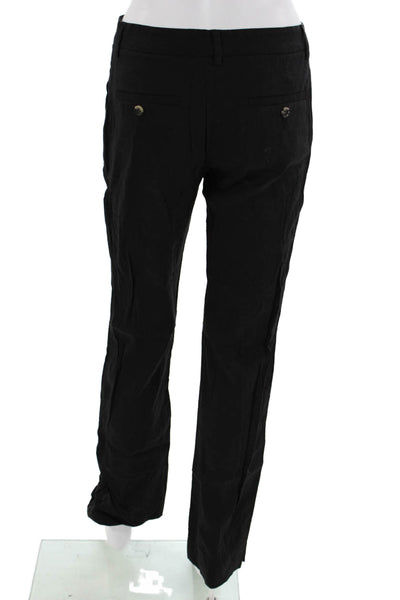 Theory Women Dress Pants Black Linen Blend Size 2