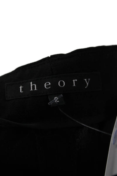 Theory Women Dress Pants Black Linen Blend Size 2