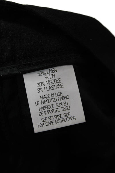 Theory Women Dress Pants Black Linen Blend Size 2