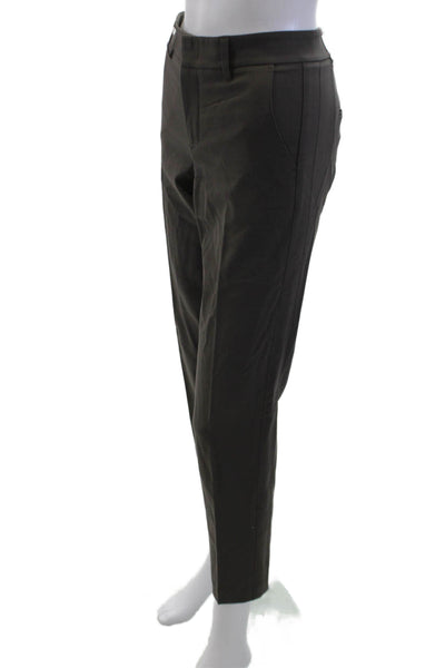 Vince Unisex Ankle Cropped Dress Pants Dark Gray Wool Spandex Button Size 4