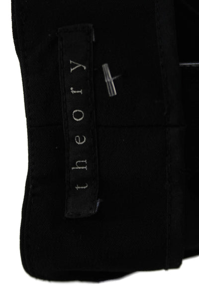 Theory Womens Ankle Dress Pants Black Viscose Elastane Zip Size 4