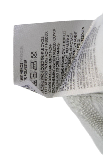 Club Monaco Womens Cropped Dress Pants Gray Linen Viscose Button Size 2