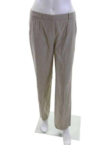Boss Hugo Boss Women Dress Pants Beige Virgin Wool Blend Hook Eye Size 2
