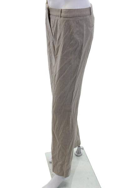 Boss Hugo Boss Women Dress Pants Beige Virgin Wool Blend Hook Eye Size 2