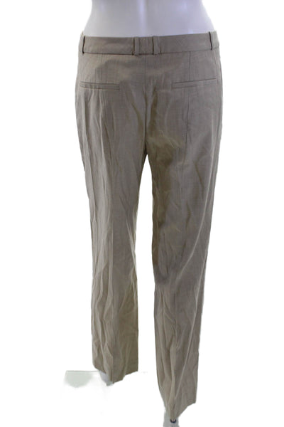 Boss Hugo Boss Women Dress Pants Beige Virgin Wool Blend Hook Eye Size 2