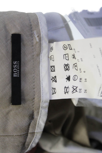 Boss Hugo Boss Women Dress Pants Beige Virgin Wool Blend Hook Eye Size 2