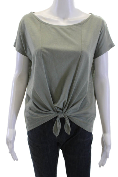 Club Monaco Women Green Basic Short Sleeve T-Shirt Size S Petite