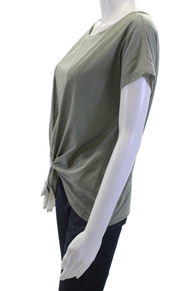 Club Monaco Women Green Basic Short Sleeve T-Shirt Size S Petite