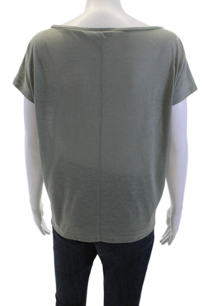 Club Monaco Women Green Basic Short Sleeve T-Shirt Size S Petite