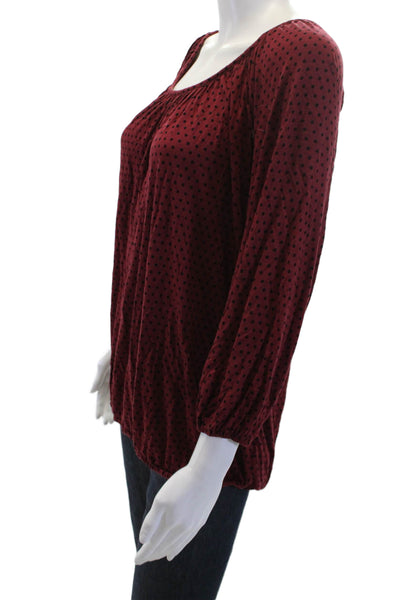 Michael Michael Kors Women Red Polka Dot Tunic 3/4 Sleeve Viscose Size L
