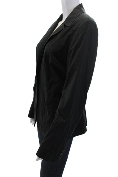DKNY Women Black Collared Button Front Long Sleeve Blazer Size 12